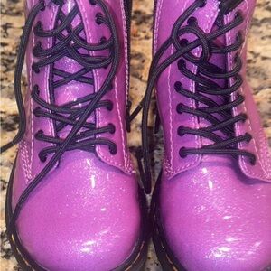 Dr. Martens Purple Metallic High-Top Boots